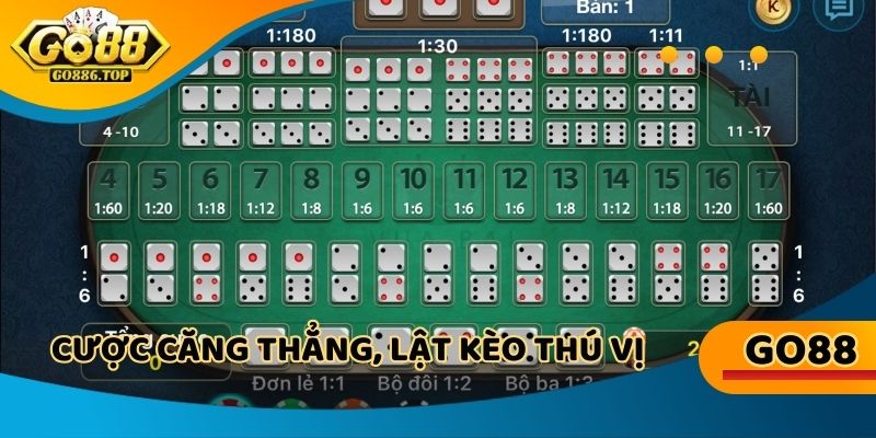 Cược tài xỉu go88 căng thẳng, lật kèo thú vị, thử vận may ngay